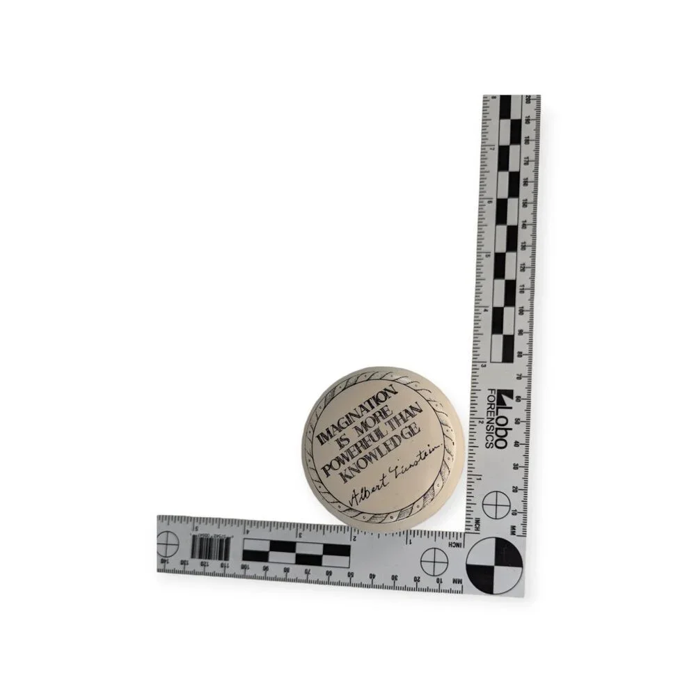 Imagination Scrimshaw Inspired Paperweight Albert Einstein Quote Made In England